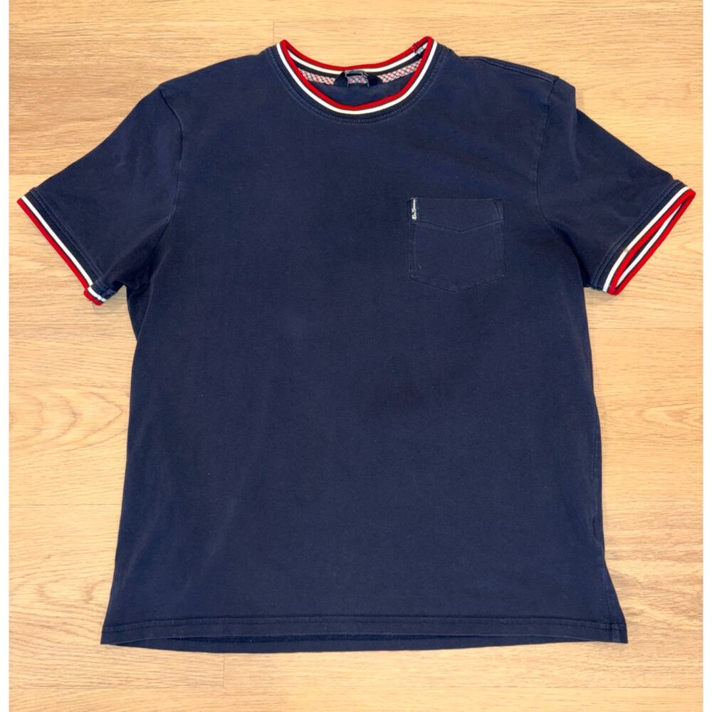 The original Ben Sherman mens dark blue pocket t shirt with trim mens Medium